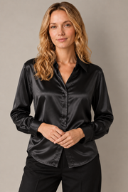 Chemise Épure - 100 % soie de mûrier - Noir