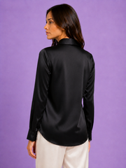 Chemise Max — 100 % soie de mûrier - Noir