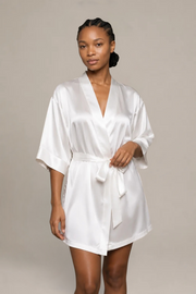 Kimono Lyséa – 100 % soie de mûrier – Ivoire
