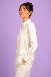 Chemise Max — 100 % soie de mûrier - Blanche