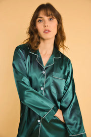 Pyjama Lucia — 100 % soie de mûrier - Vert