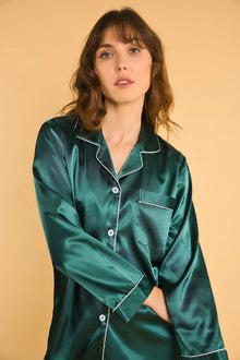 Pyjama Lucia — 100 % soie de mûrier - Vert