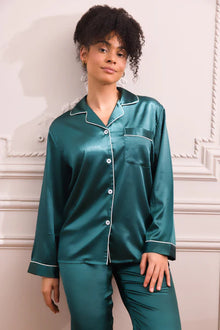 Pyjama Lucia — 100 % soie de mûrier - Vert